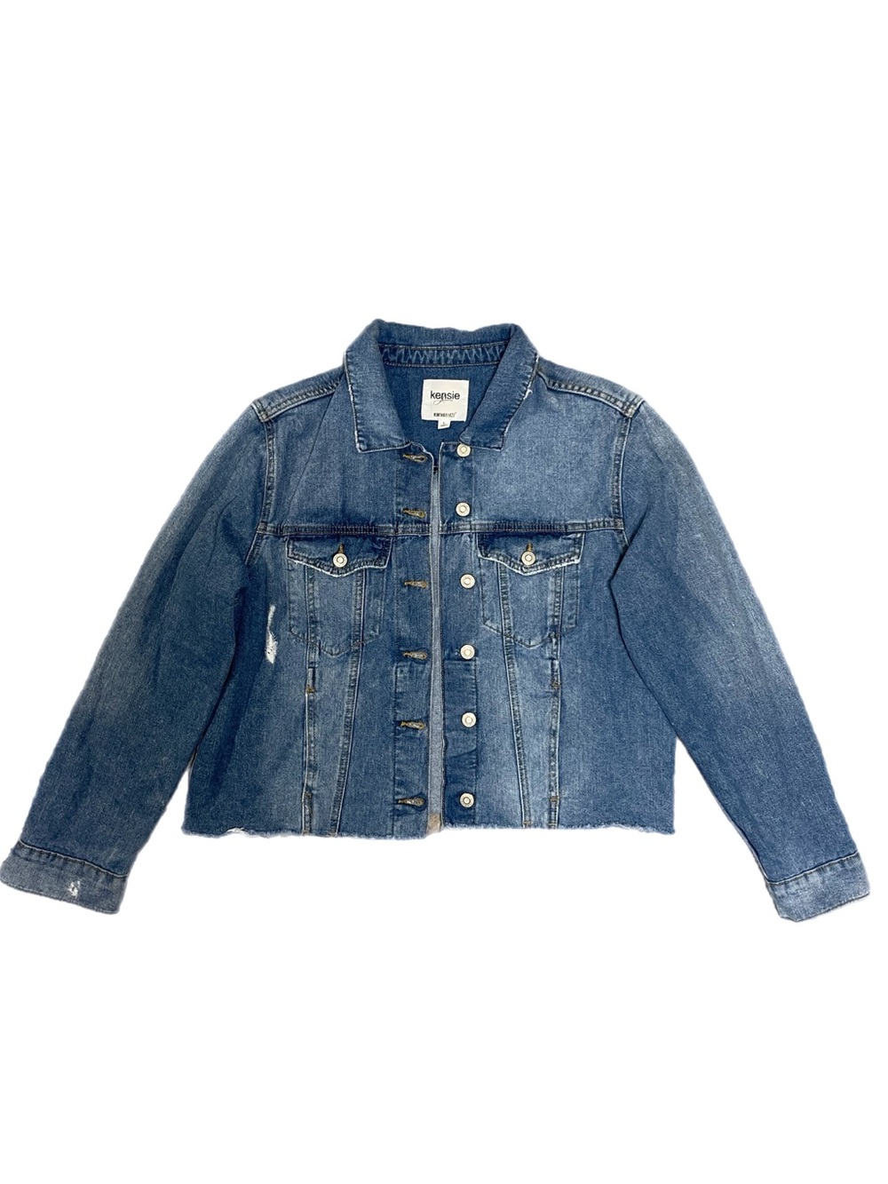 KENSIE Jeans Vintage Luxe 100% Cotton Jean Jacket